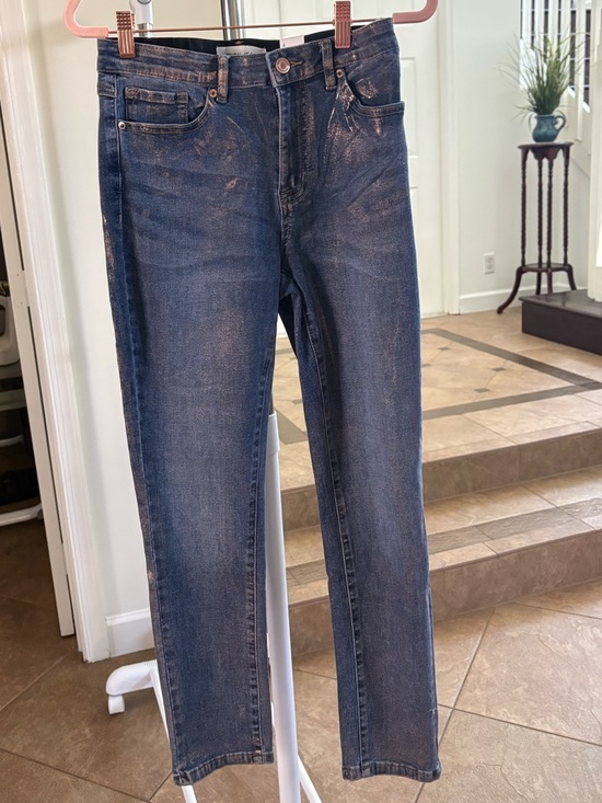 Tribal Denim - Tribal Jeans Rose Gold Shimmer Skinny Jeans | Stretch Denim | Multiple Sizes NWT